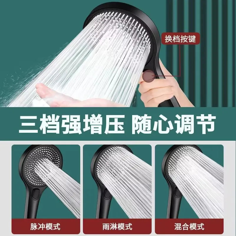 130mm High-Pressure Rainfall Shower Head | 3 Spray Modes