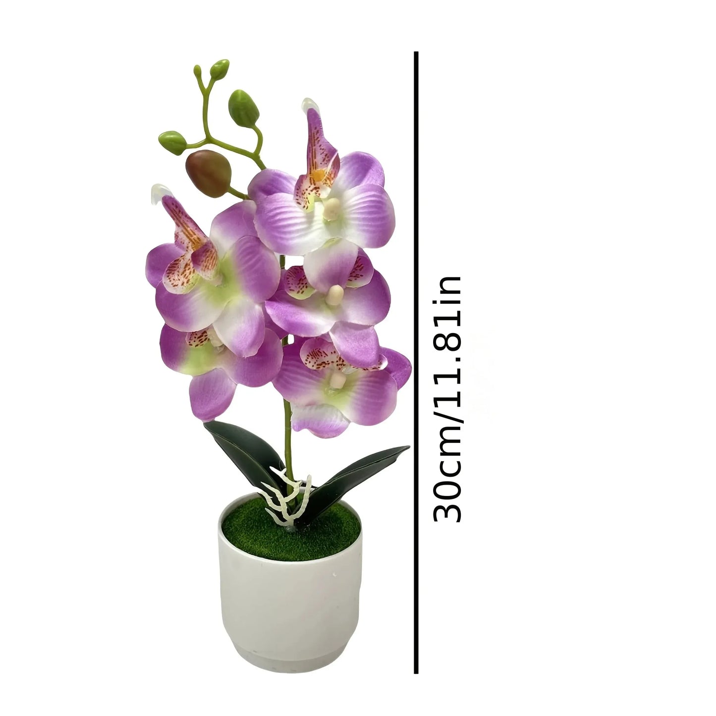 White Artificial Orchid Arrangement with Vase | Home Decor