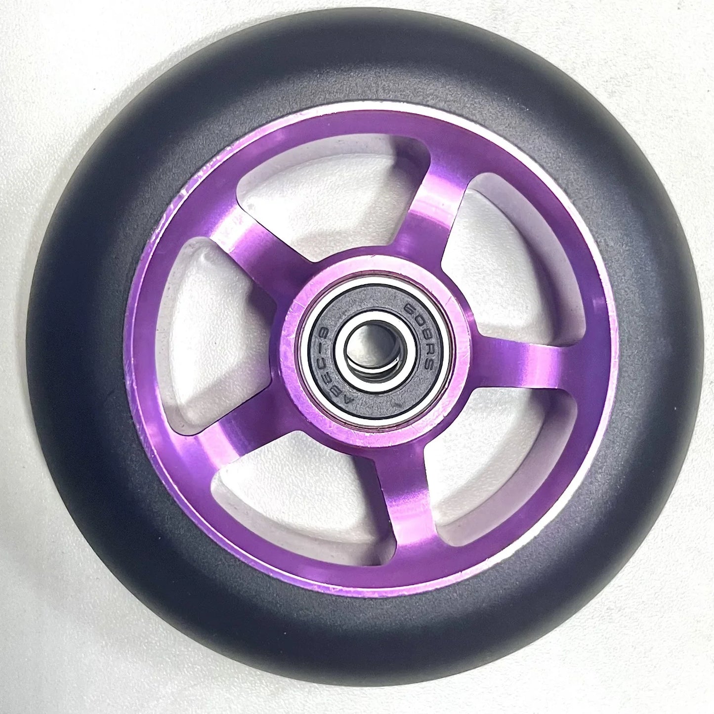 100mm Scooter Wheels with Bearings – Aluminum PU 2-Pack