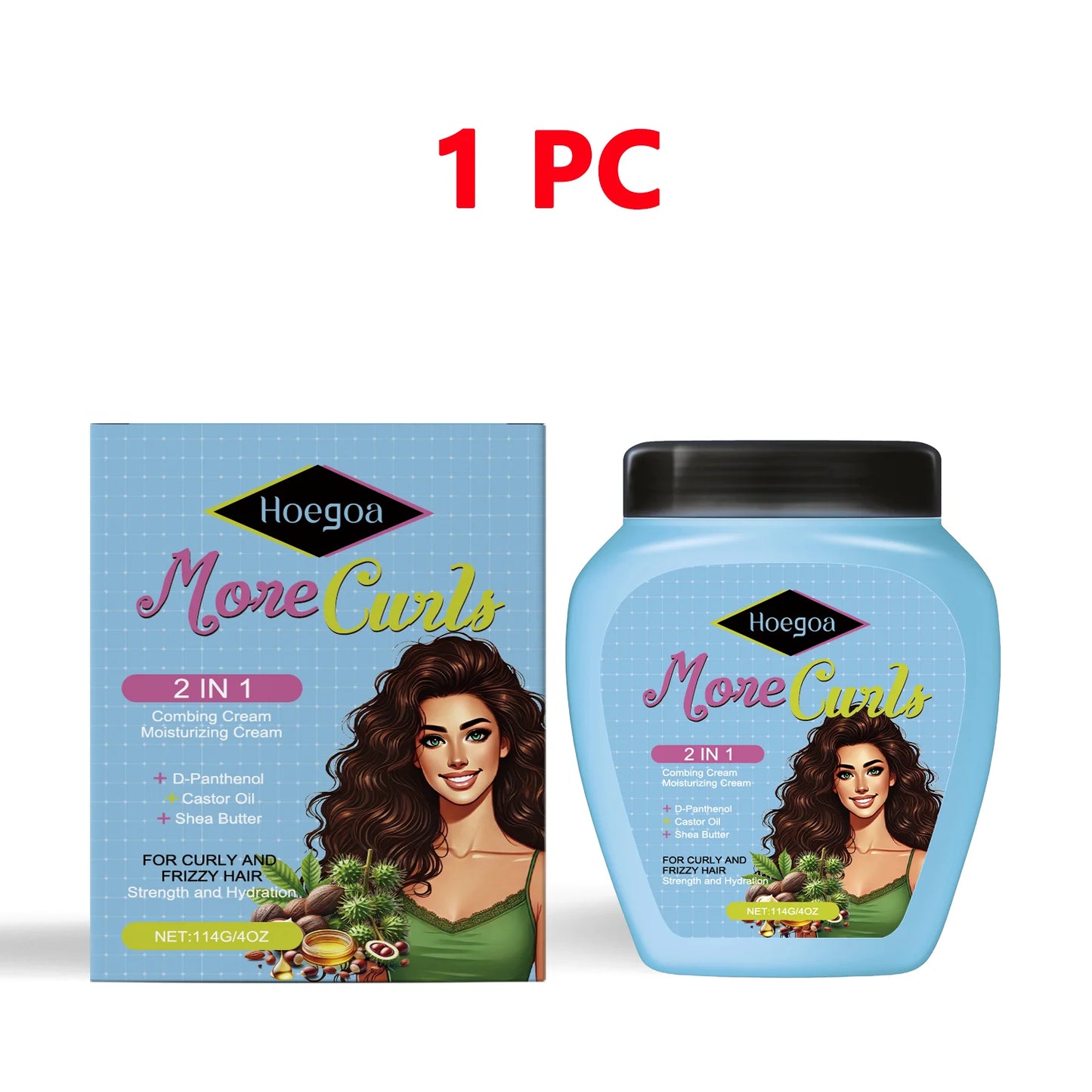 Leave-In Conditioner Cream for Curly & Dry Hair Anti-Frizz, Detangling & Shine, Repair Damaged Hair Nourishing & Smoothing Care Peaceful Pleasures Health and Wellness 1pc