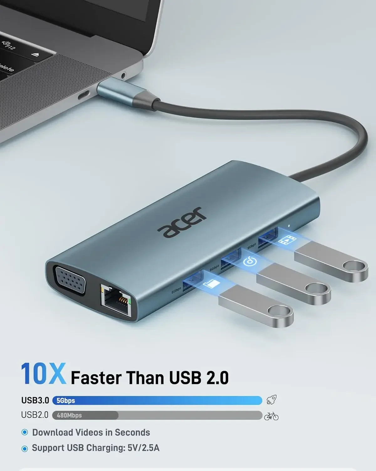 9-in-1 USB C Hub with 4K HDMI, Ethernet Adapter, VGA, SD Card Reader & 100W PD Charging for Laptops Peaceful Pleasures Health and Wellness