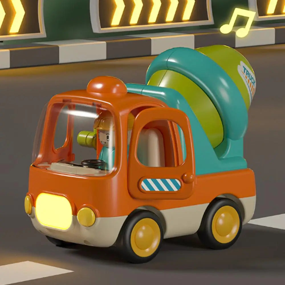 Cartoon Car Toys Dump Truck Mixer Excavator Ladder Helicopter
