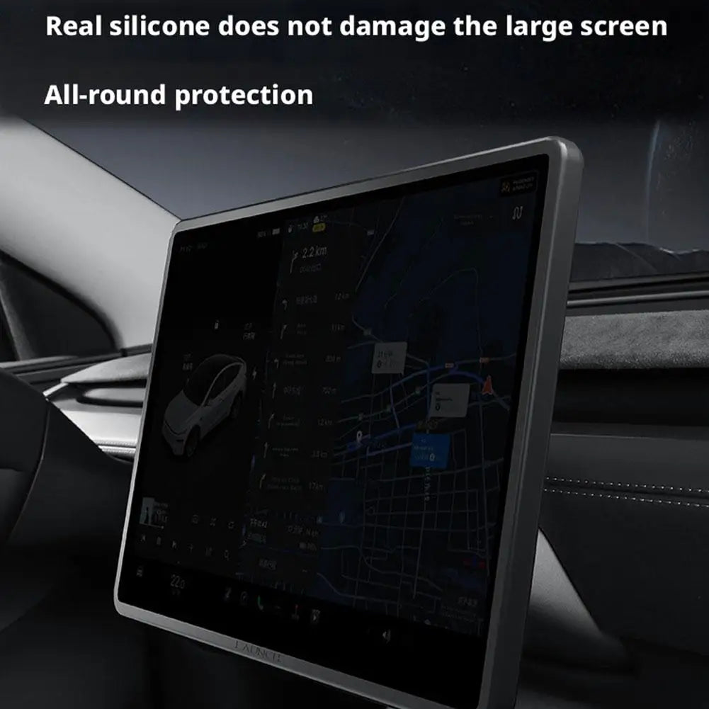 For Model 3/Y Juniper 2026 Central Control Display Navigation Screen Protector 16-inch Silicone Protective Frame Edge Cover Peaceful Pleasures Health and Wellness
