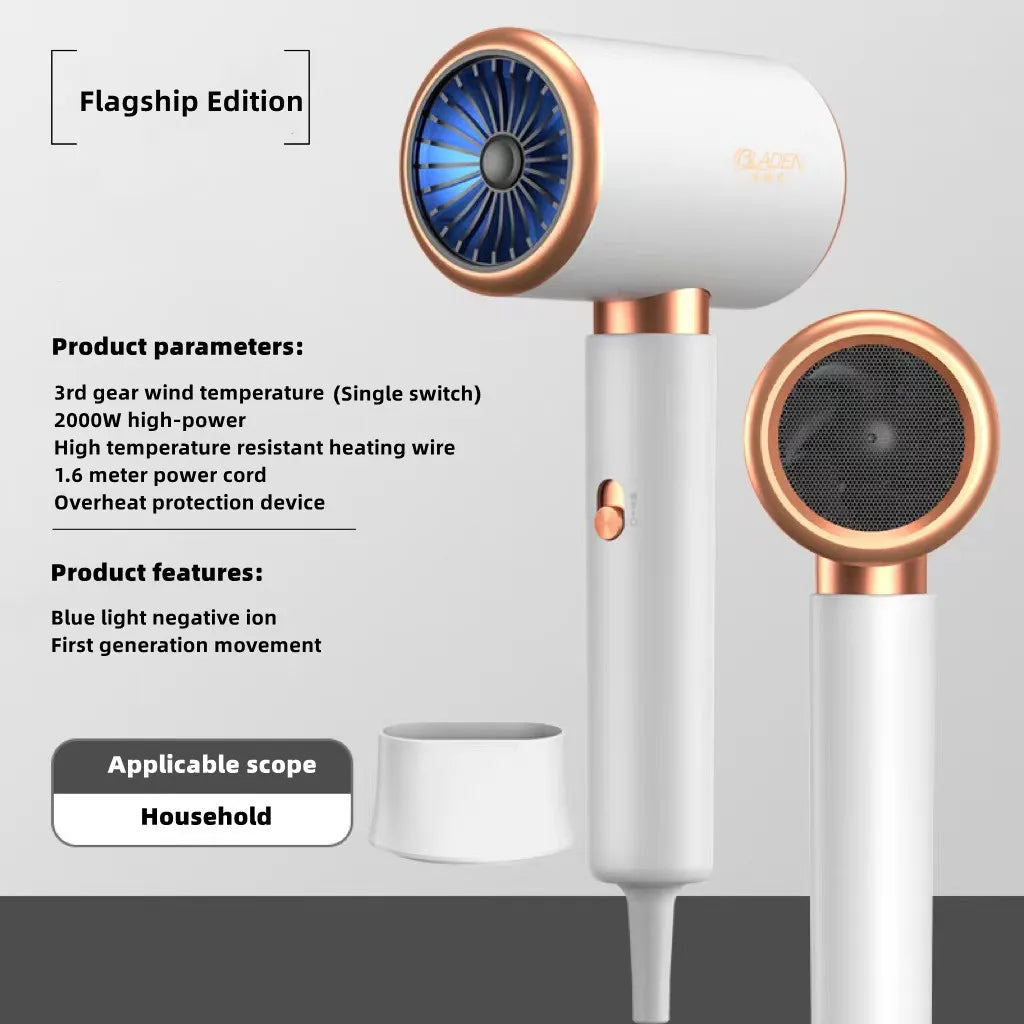 New Generation High-Speed Hair Dryer 2400W High-Power Blue Light Negative Ion Ultra Silent Recommended For Home Hair Salons Peaceful Pleasures Health and Wellness D US