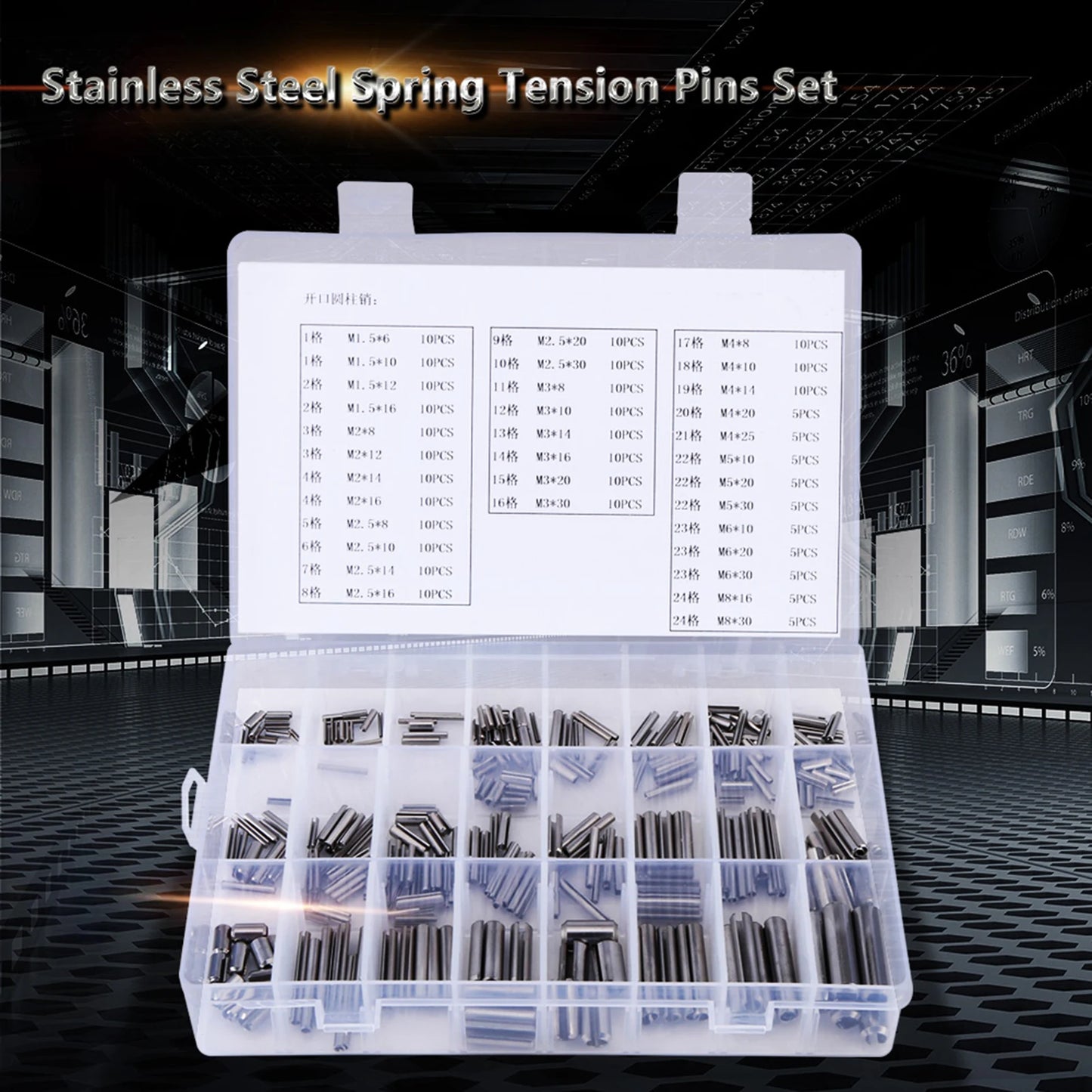 Stainless Steel Spring Tension Pins M1 5 M2 M3 M4 M5 M6 M8 Box Pin