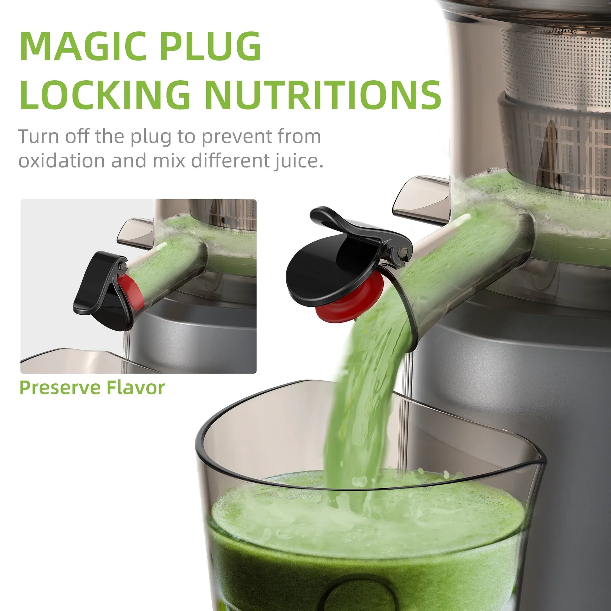 BioloMix Cold Press Juicer – 75mm Feed Chute, 200W, Quiet Motor Juicer BioloMix