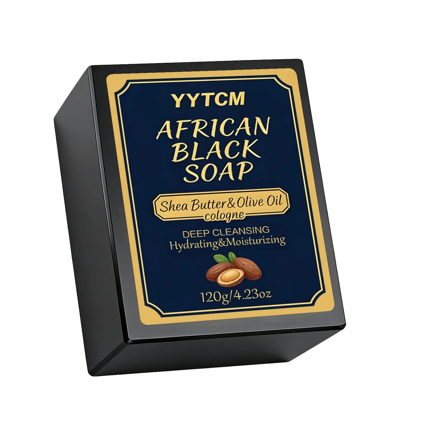 African Black Soap, Bamboo Charcoal Soap, Cologne Scent, Bath and Hand Soap, Contains Shea Butter, Olive Oil, Rich Foam 120G/Piece-1 Piece Peaceful Pleasures Health and Wellness 1Pc