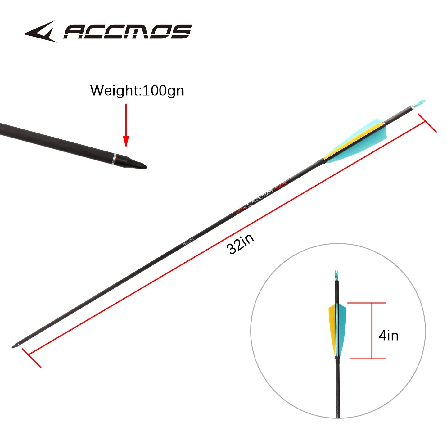 6 Pure Carbon Arrow ID6 Spine 300 350 400 500 600 700 800 4' Turkey