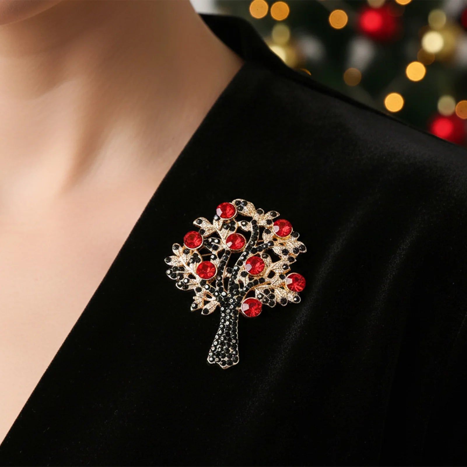 Santa Claus Christmas Tree Brooch Vintage Alloy Pin Badge for Clothes Hats Bags Christmas Party Decorations Peaceful Pleasures Health and Wellness