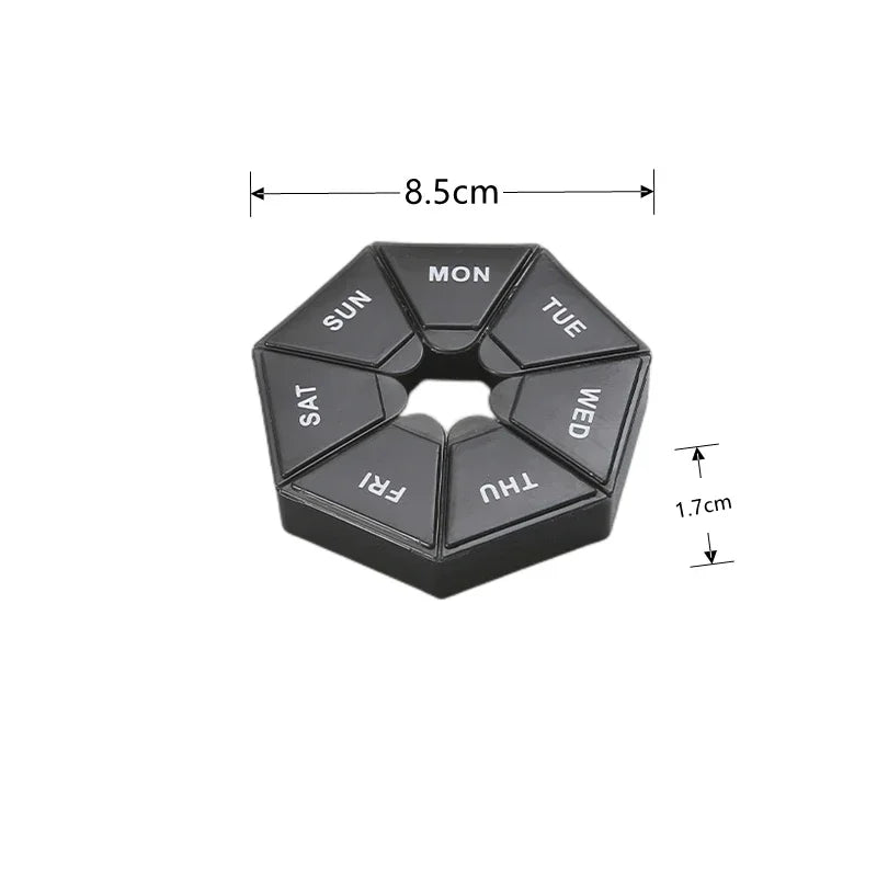 New 7 Days Pill Medicine Box Weekly Tablet Holder Portable Travel Mini Small Pill Box Pills Cases Storage Organizer Container Peaceful Pleasures Health and Wellness