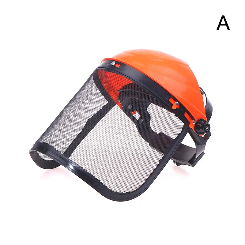 1PC Full Face Safety Helmet Hat with Mesh Protective Mask for Garden Grass Trimmer Logging Brush Cutter Forestry Protection Peaceful Pleasures Health and Wellness A