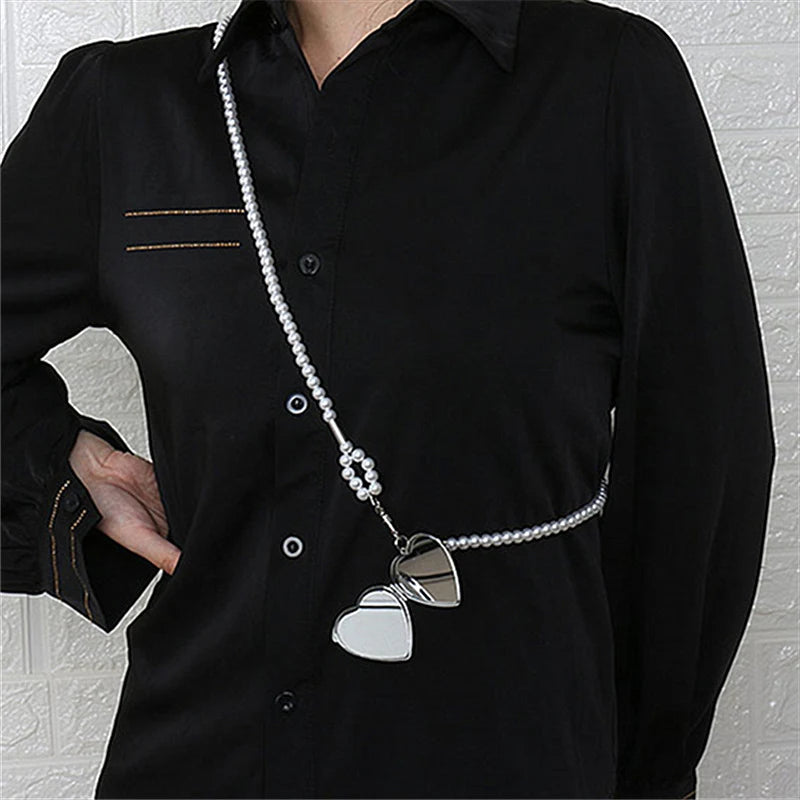 Pearl Chain Necklace & Bag Strap | Heart Pendant, 100cm