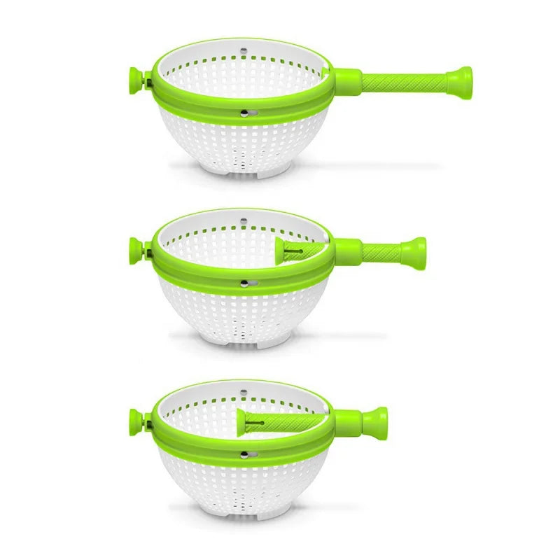 New Salad Spinner Salad Rotary Driller Kitchen Vegetable Cleaner Centrifugal Dripping Basket Peaceful Pleasures Health and Wellness