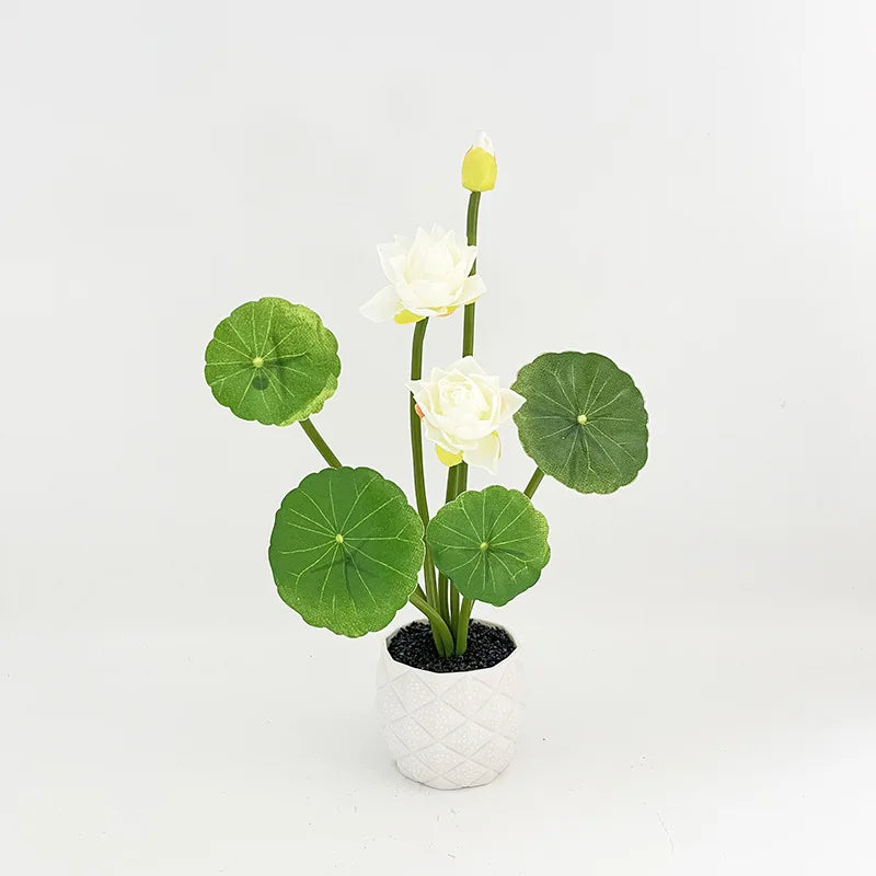 Mini Artificial Lotus Potted Plant | Home Decor & Photo Prop