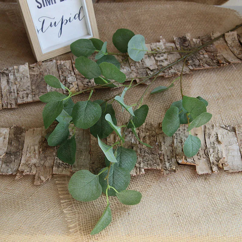 Silk Artificial Willow Bouquet | Fake Green Leaves for Home & Wedding
