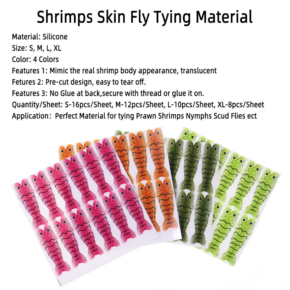 Pre-Cut Realistic Shrimps Skin Fly Tying Material Wrap Prawn Shrimps Scuds Fly Tying Material Trout Fishing Lures fishing bait Peaceful Pleasures Health and Wellness