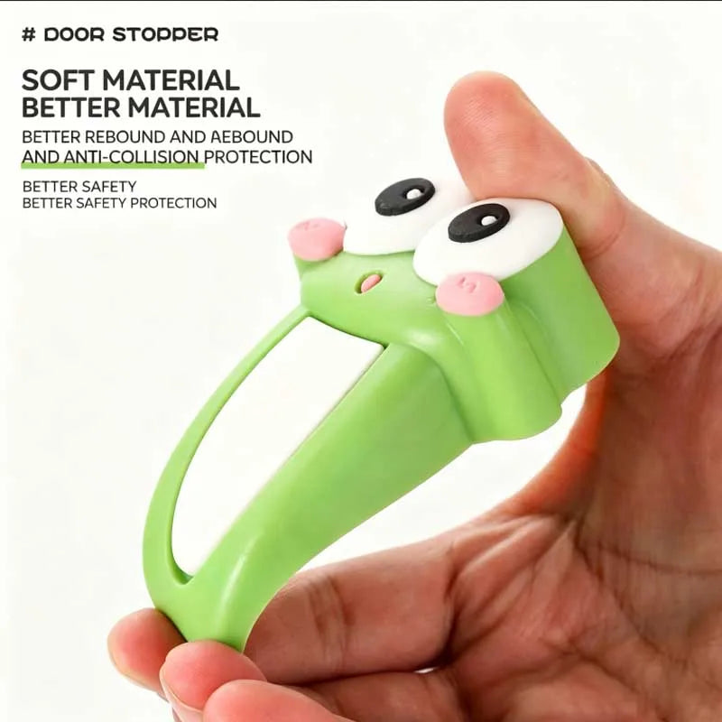 Cute Frog Non Perforated Door Stopper Barrier Storage Box Can Protect