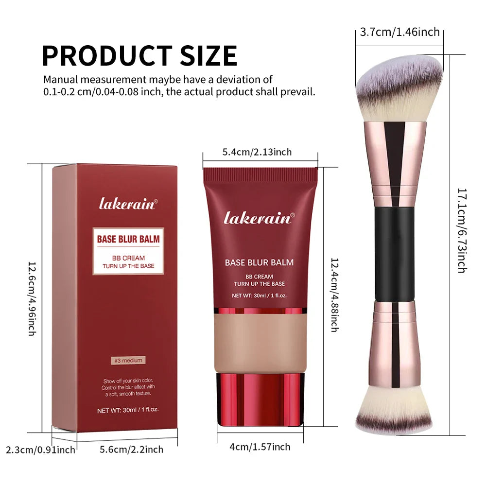 Liquid Foundation & Dual-Brush Combo | 24H Matte Oil Control