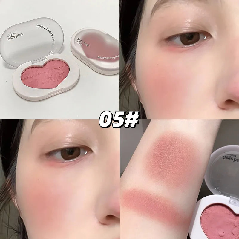 Single Color Heartbeat Cream Blush: Silky Texture Long-lasting Natural Monochrome Cheek Makeup for Daily Fresh Look Peaceful Pleasures Health and Wellness 05