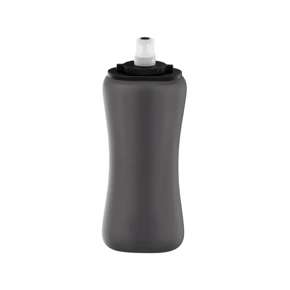 Foldable Wrist Water Bottle 12oz/350ml Hands-Free Silicone Sports Bottle BPA-Free Leakproof Running/Cycling/Climbing Hydration Peaceful Pleasures Health and Wellness black