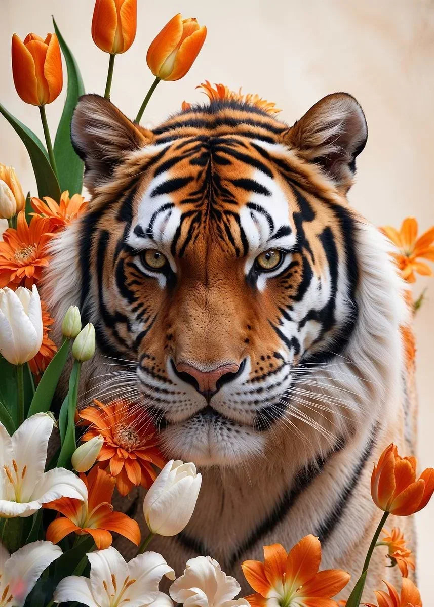 Tropical Tiger Forest Canvas Wall Art | Minimalist Home Decor Canvas Wall Art Peaceful Pleasures Health and Wellness 13 50x70cm Unframed