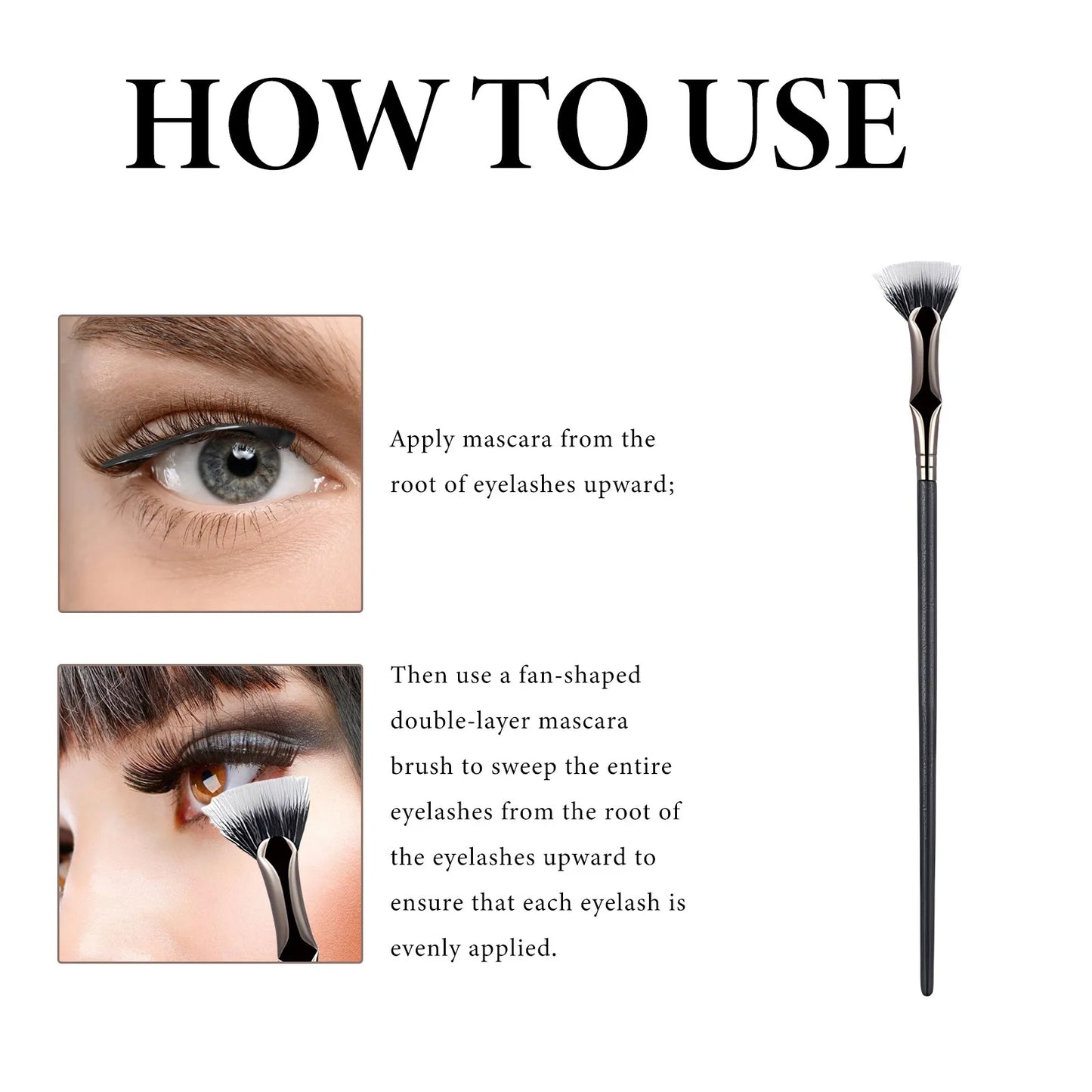 Eelhope Double Layer Fan Eyelash Brush | Eye Makeup Tool