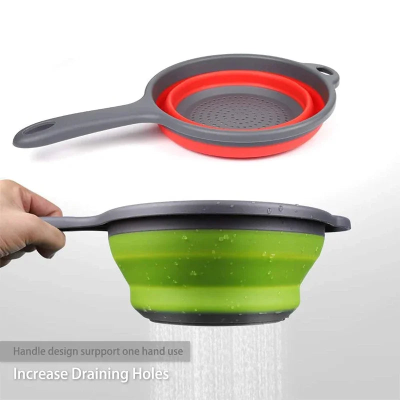 LMETJMA Silicone Collapsible Colander – Folding Kitchen Strainer