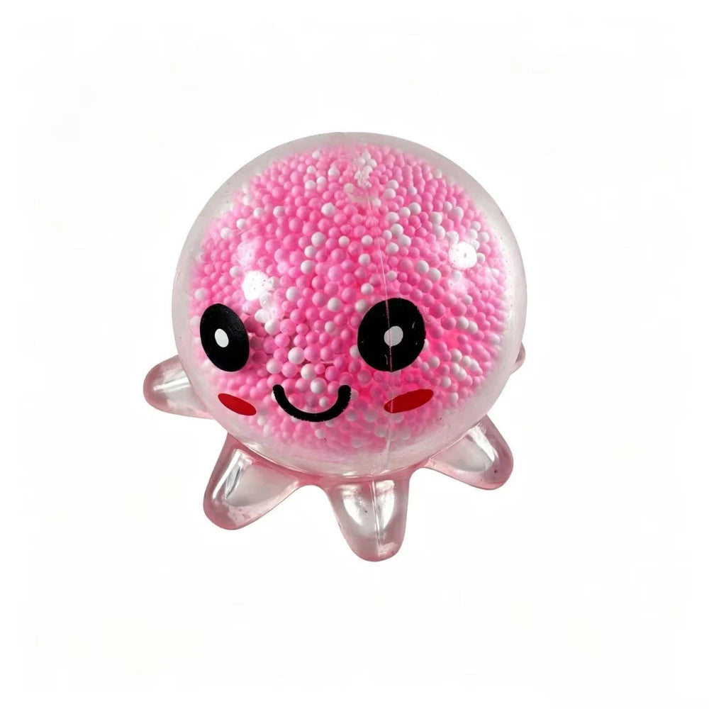 Glowing Light Squid Stress Ball Fidget Toys Stress Relief Decompressions Toy Slow Rebond Squishy Toy for Kids Adult Peaceful Pleasures Health and Wellness Pink