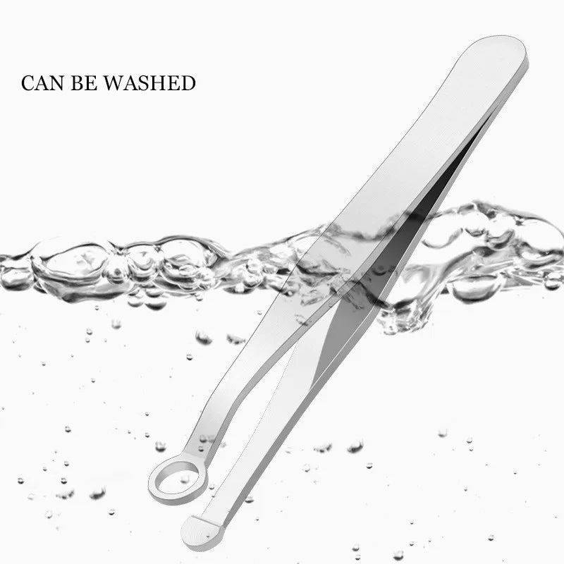 Stainless Steel Round-Tip Nose & Eyebrow Trimming Tweezers