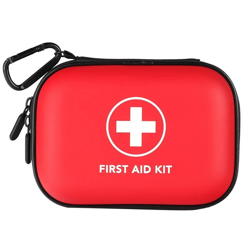 Portable Home First Aid Kit School Emergency Epidemic Prevention PU Waterproof First Aid Kit Car EVA Hard Shell Storage Kit Peaceful Pleasures Health and Wellness Red M