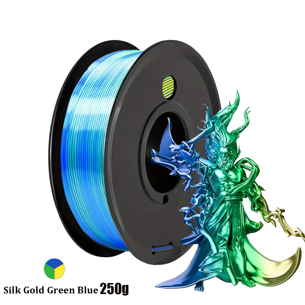 Tri-Tone Silk PLA Filament 1.75mm Aurora Colour Shift 250g×4