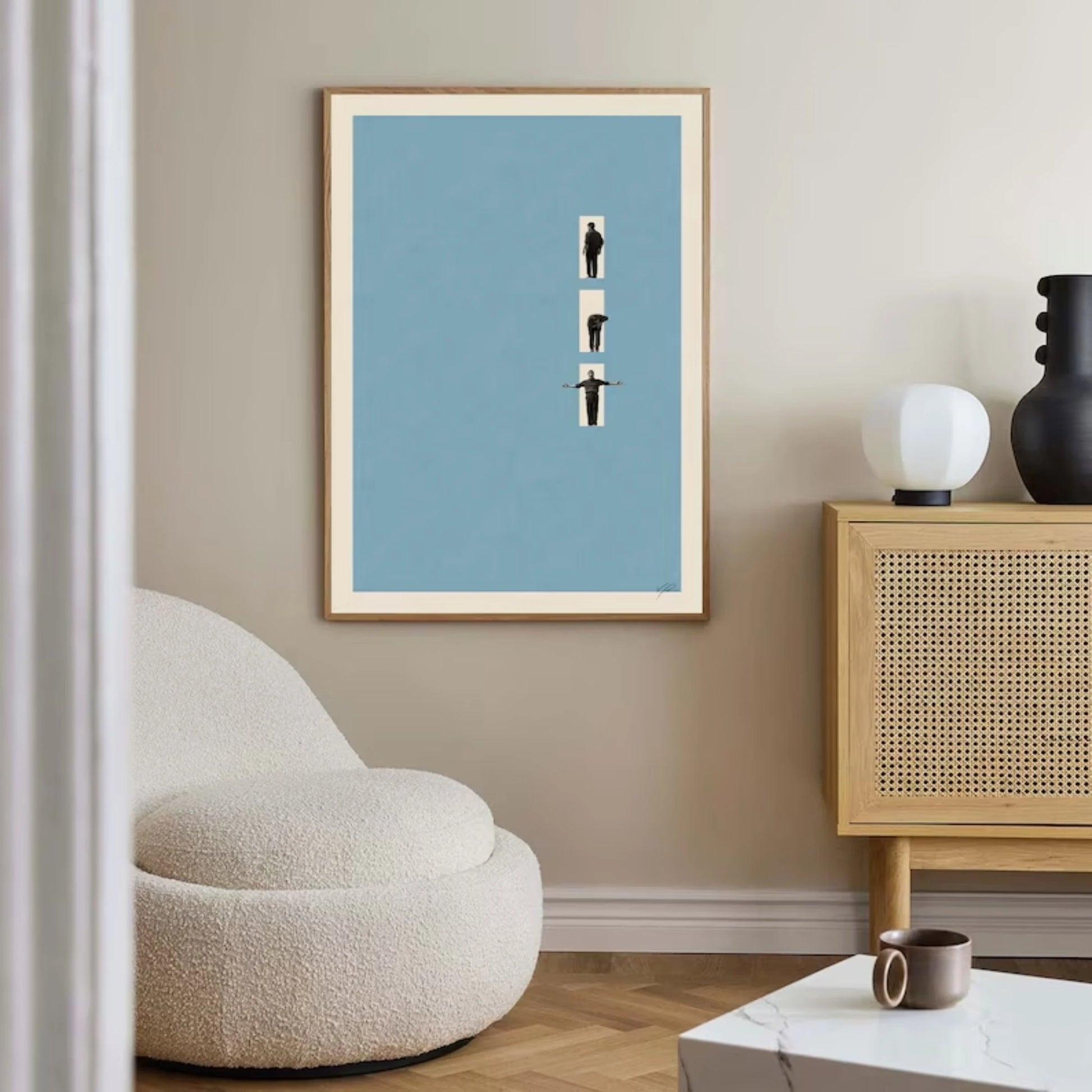 Truman Show Inspired | Mid Century Modern Wall Art Print Canvas Painting Poster Picture For Living Room,Bedroom Home Decor Peaceful Pleasures Health and Wellness