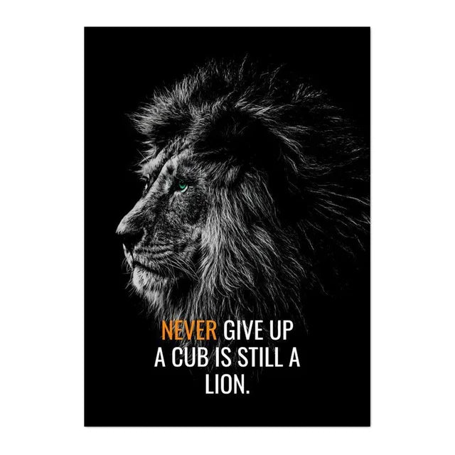 Nordic Lion Tiger Motivational Canvas Wall Art Poster Print Canvas Wall Art Peaceful Pleasures Health and Wellness