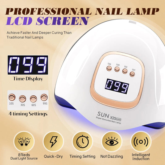 UV/LED Nail Lamp – 81 LED, Auto Sensor & 4 Timer Settings UV LED Nail Lamp Peaceful Pleasures Health and Wellness