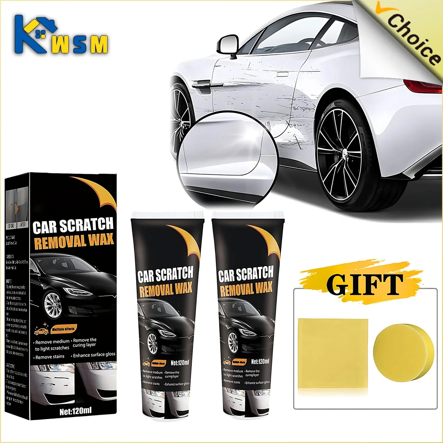 RayHong Car Scratch Remover & Swirl Repair Polish Wax 120ml