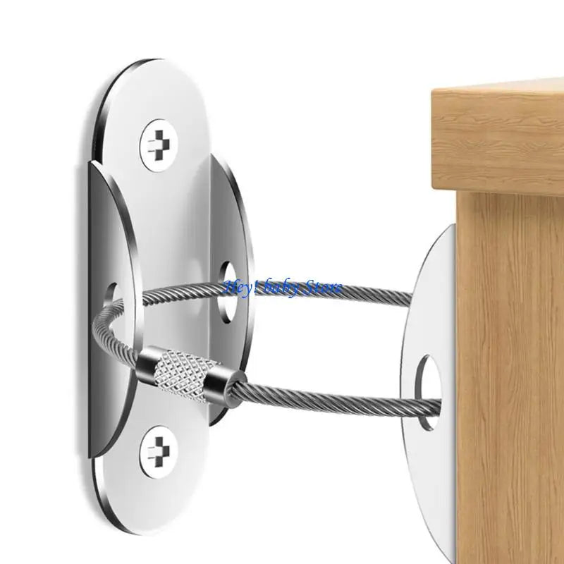 Anti-Tip Furniture Anchors 2-Pack | Metal Wall Safety Straps