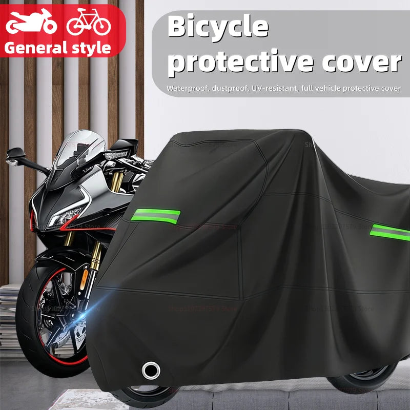 Universal Bicycle Motorcycle Cover Waterproof Dustproof Sun Protection Heavy Duty All-Weather Vehicle Cover for Outdoor Use Peaceful Pleasures Health and Wellness