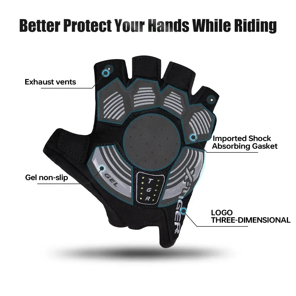 X-TIGER Half Finger Cycling Gloves – MTB & Road Bike Unisex