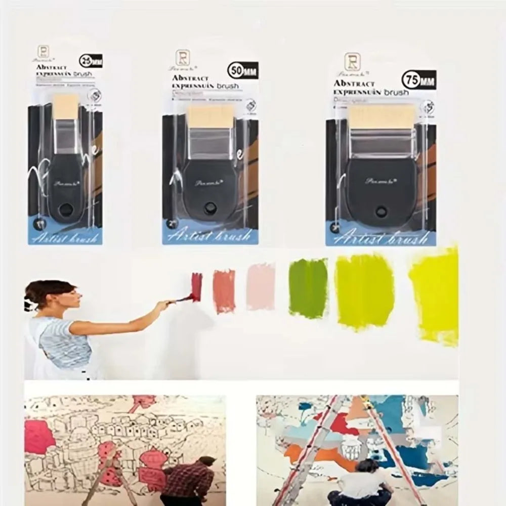 3pcs/set Soft Hair Drawing Board Brush Plastic Lightweight Nylon Paint Brush Black Elastic Wall Painting Art Supplies Watercolor Peaceful Pleasures Health and Wellness
