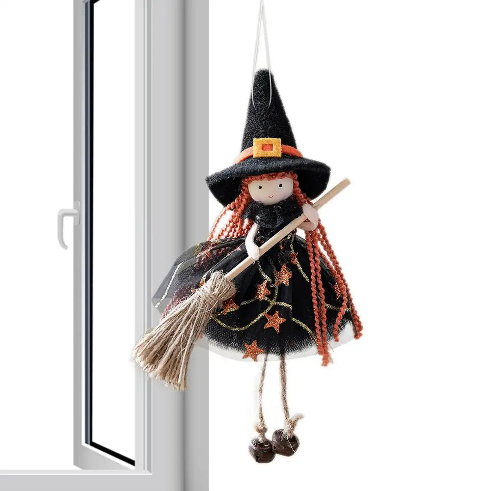 Witch Doll Hangable Witch Doll Ornament Scary Collectible Figurine Decoration for Holiday Party Window Garden Patio Outdoor Peaceful Pleasures Health and Wellness Black CN