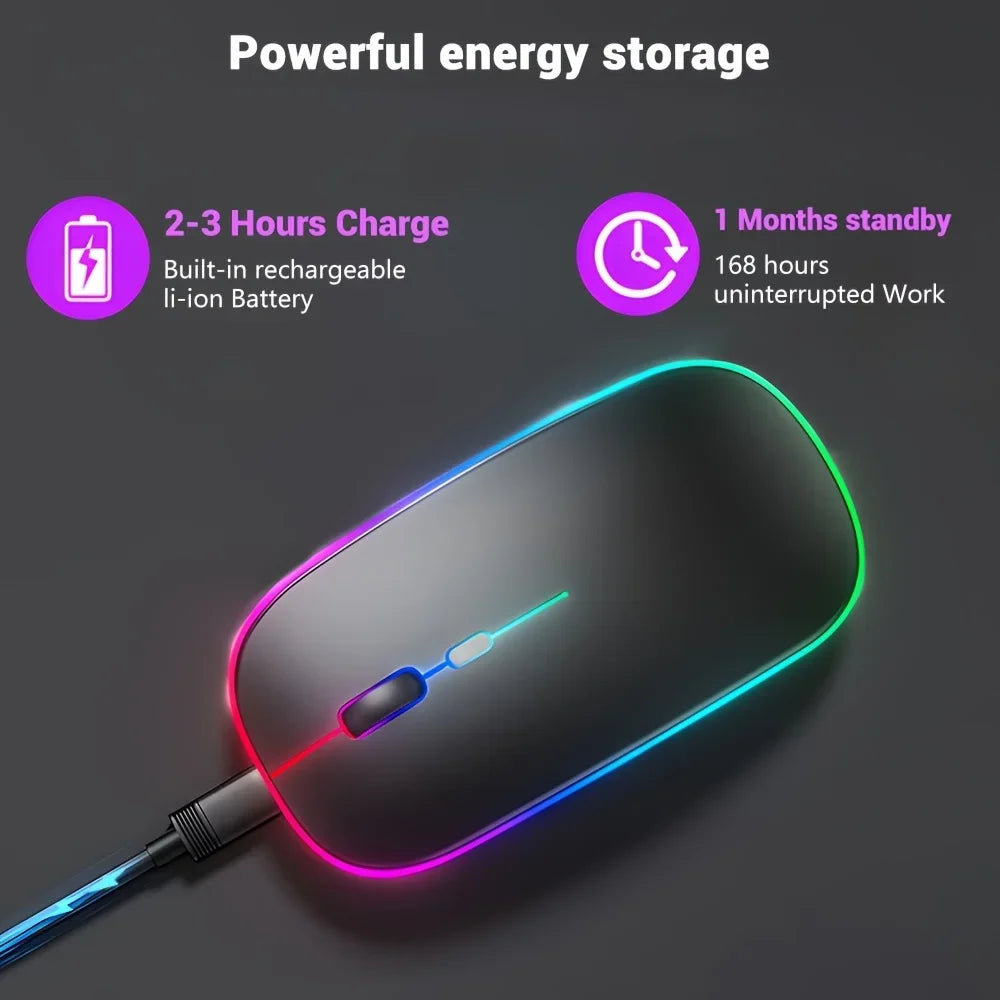Wireless Mouse Bluetooth-Compatible Gaming Mouse (Dual Mode:BT+2.4Ghz) Ergonomic Rechargeable Mice for PC/Laptop/Macbook ﻿ Peaceful Pleasures Health and Wellness