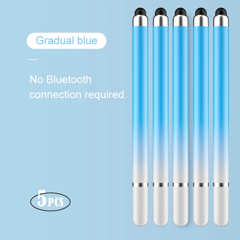 2-in-1 Capacitive Stylus For Touch Screen Stylus Pen For ipad Touch Pencil For Cell Phone Universal stylus pen For Phone Peaceful Pleasures Health and Wellness Gradual blue(5pcs)