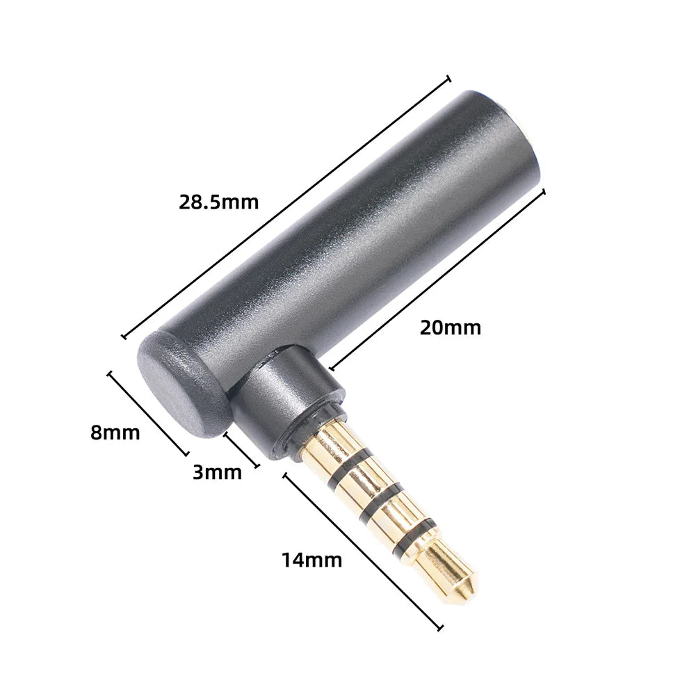 5-Pack 3.5mm Right Angle Audio Adapter 90° TRRS Male to Female