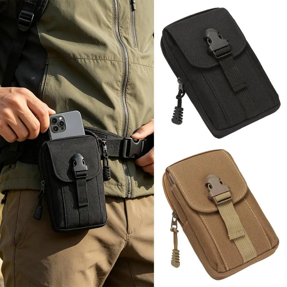 Outdoor Tactical Waist Bag Heavy‑Duty Oxford Phone Pouch Men's Durable Coin Purse Portable Hiking Camping Tool Bag with Buckle Peaceful Pleasures Health and Wellness