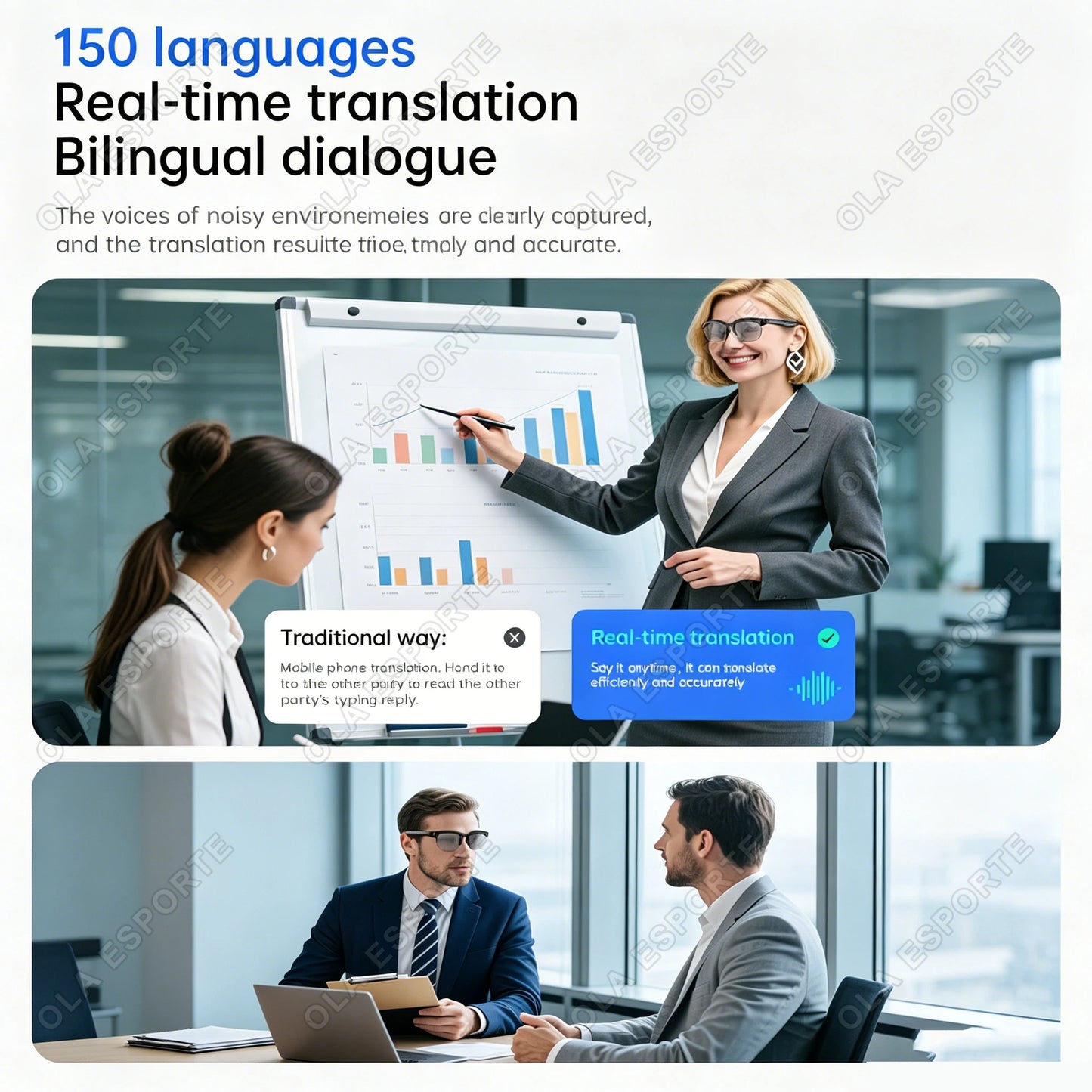 AI Smart Glasses – Bluetooth Calling, Translation & Music