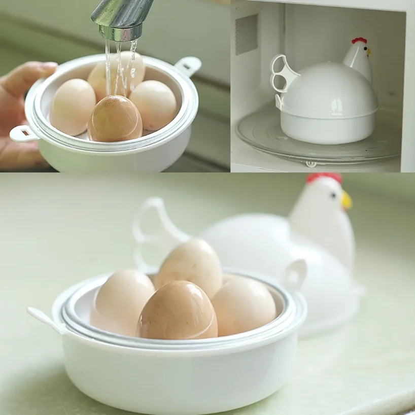 Chicken Shaped Microwave Egg Cooker & Steamer – 4 Eggs