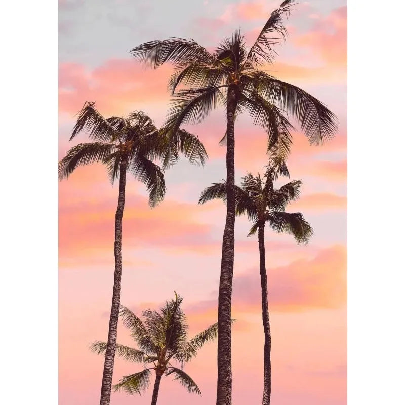 Summer Sunshine Beach Surf Palm Trees Sea View Poster Canvas Paintings Wall Art Pictures Home Decor Peaceful Pleasures Health and Wellness 3 30x40cm Unframed