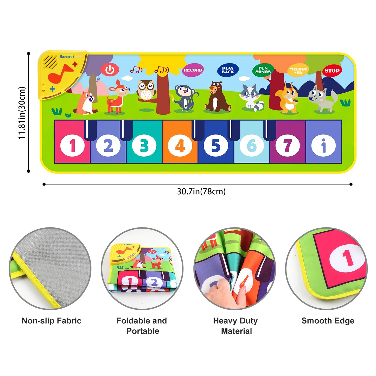 80 Kid Multifunctional Music Piano Mat Toddler Floor Baby Keyboard