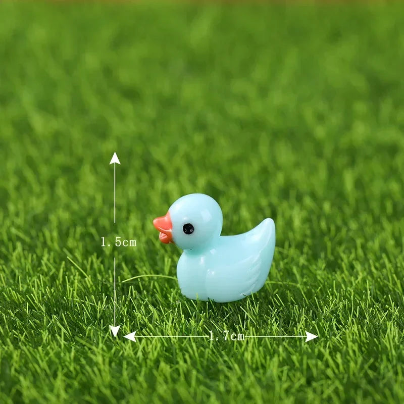 1/3/5PCS Cute Mini Resin Yellow Duck Ornament Miniature Figures Tiny Duck Resin Handicraft Micro Landscape Dollhouse Decoration Peaceful Pleasures Health and Wellness Blue 10pcs