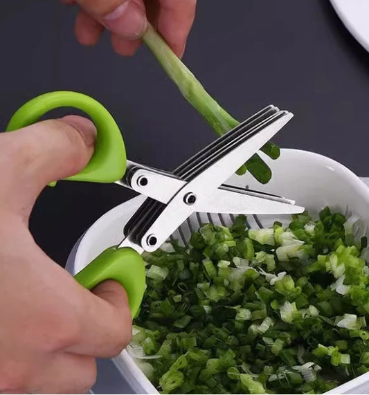 Multi-Layer Stainless Steel Herb Scissors | 3 & 5 Blade Herb Scissors Peaceful Pleasures Health and Wellness